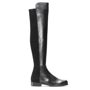Stuart Weitzman 5050 Over The Knee Boots Black Nappa Leather Size 7